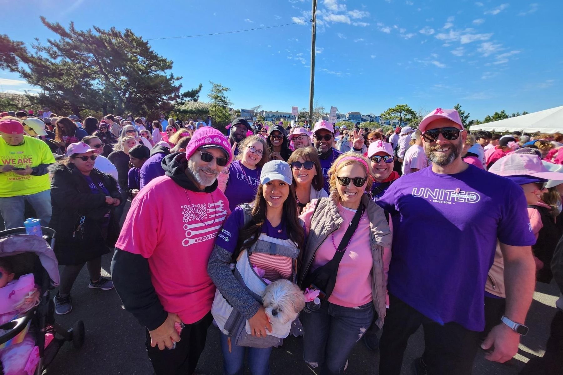 Group of RbA employees posing during United Against Cancer walk