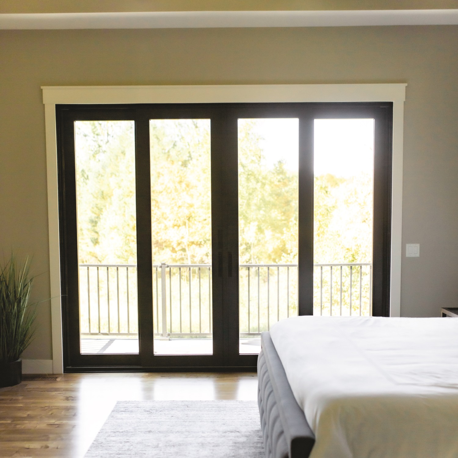 A series sliding doors in black. These are modern-style doors. A series contemporary style.