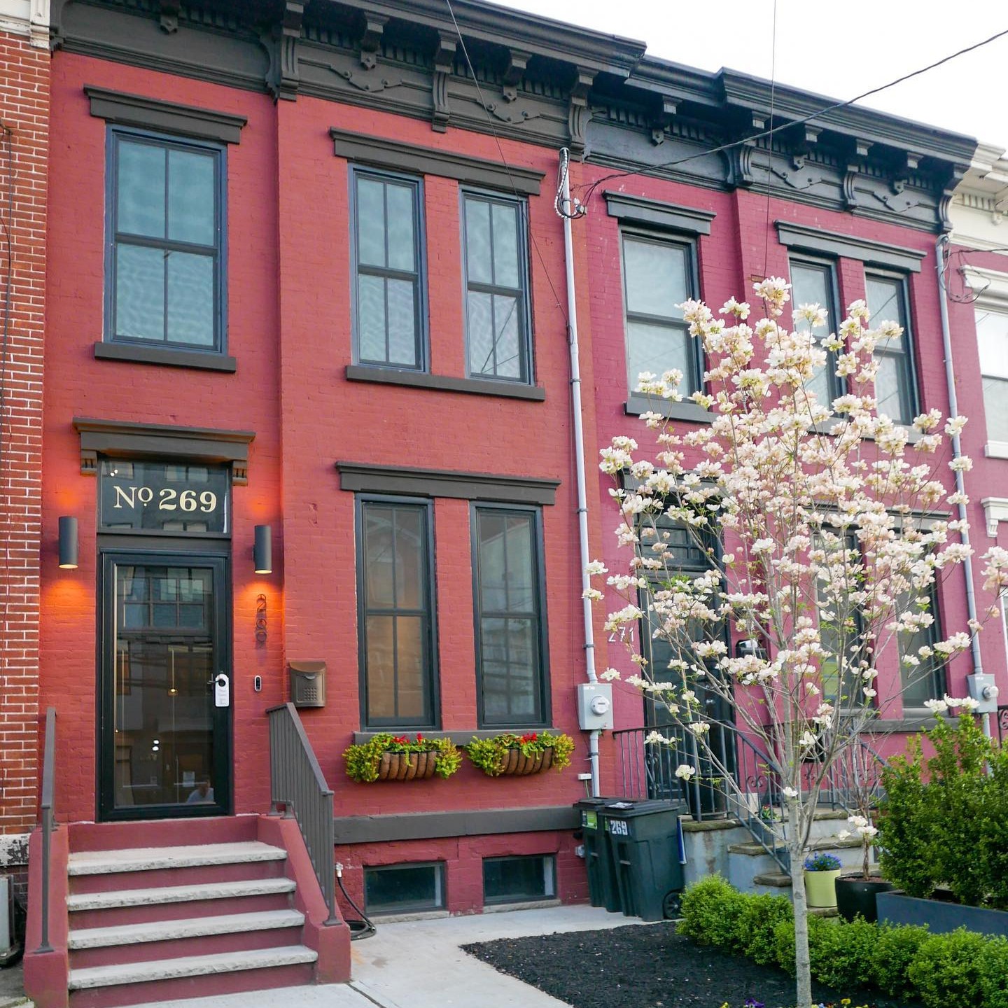 Historic row home with simulated double hung windows